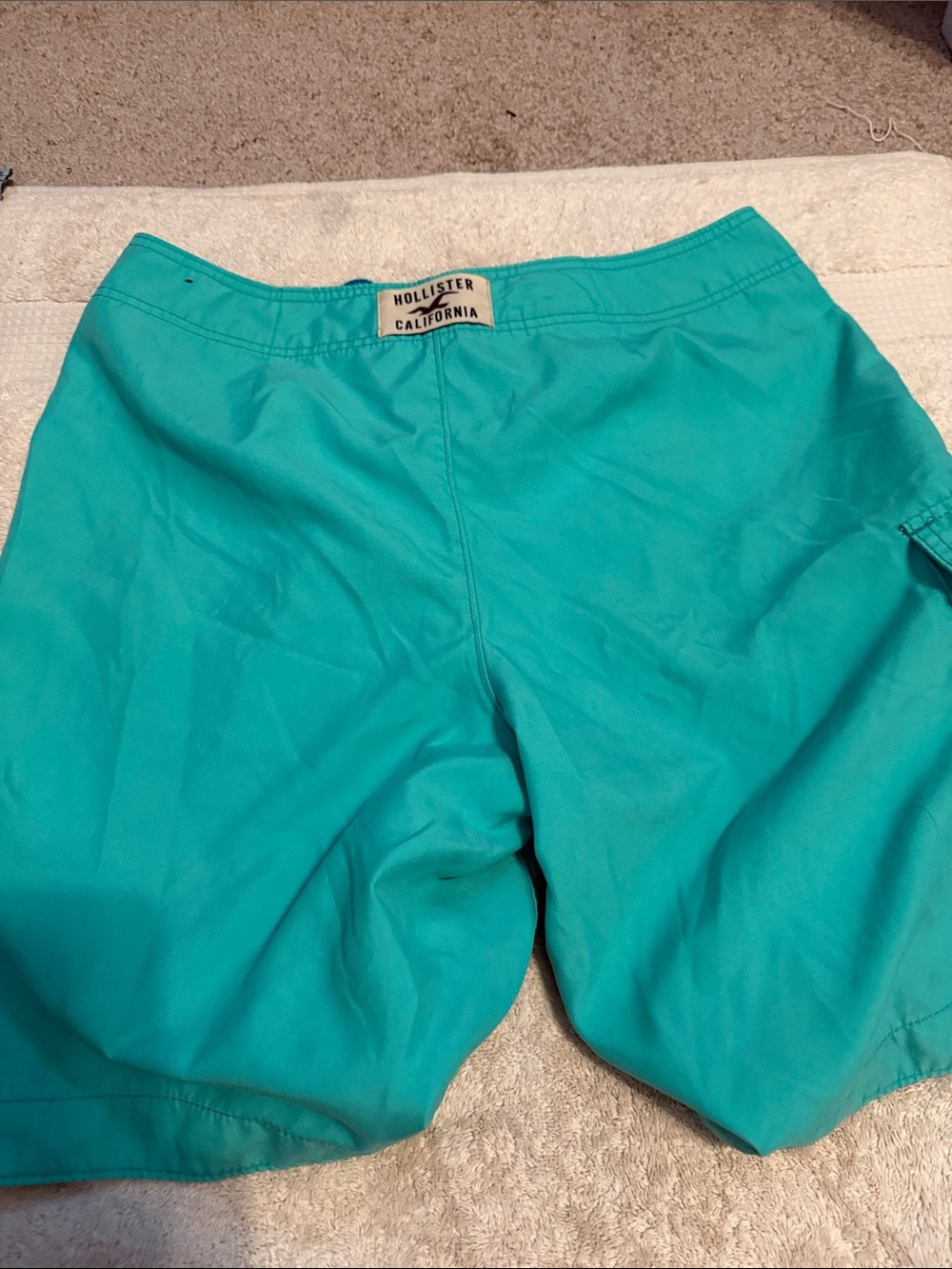 Hollister Teal Green Men's Swim Board Shorts with Cargo Pocket - Picture 5 of 6